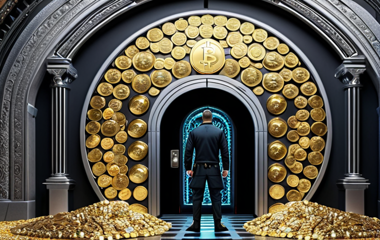**

A digital security guard stands in front of a massive, ornate vault overflowing with crypto coins, emphasizing investor protection and regulation in the crypto market.

**